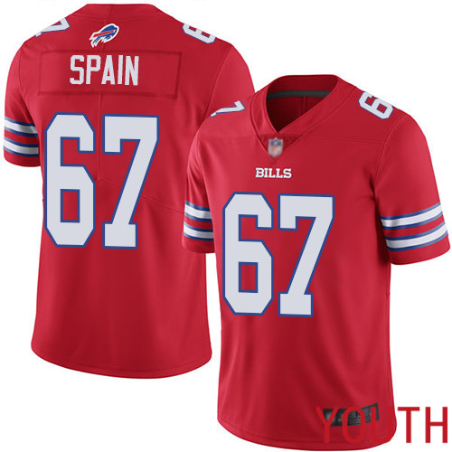 Youth Buffalo Bills 67 Quinton Spain Limited Red Rush Vapor Untouchable NFL Jersey
